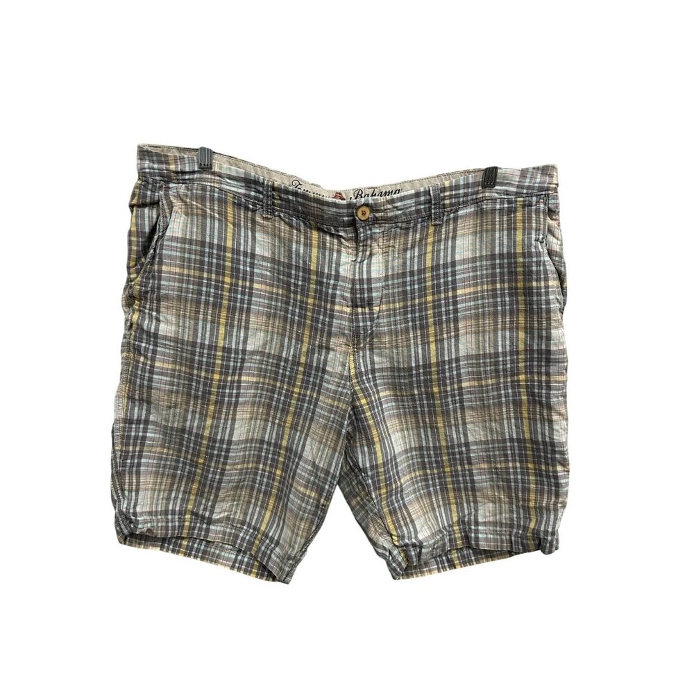 Tommy Bahama Mens Plaid Shorts Size 42 Linen Tencel Blend